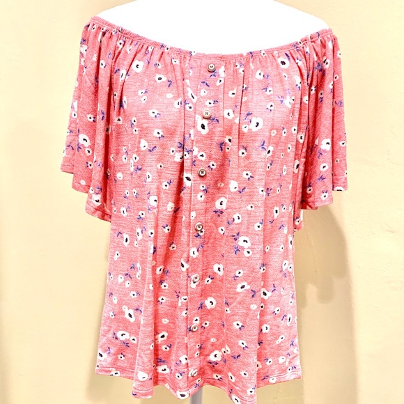 Democracy off the shoulder floral top M - Picture 2 of 9